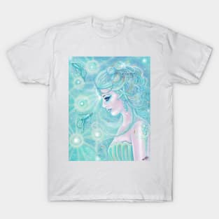 Aquamarina mermaid sea art by Renee Lavoie T-Shirt